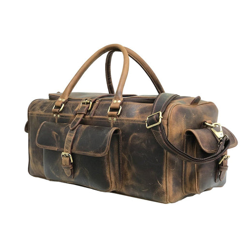 Roosevelt Buffalo Leather Travel Weekender Duffle Bag Classy Leather Bags 