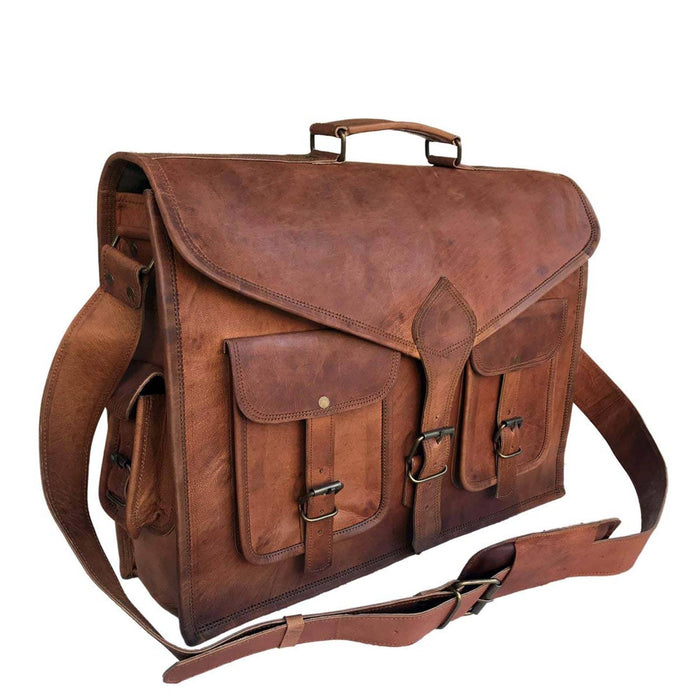 Classic Retro Vintage Large Leather Messenger Bag Classy Leather Bags 