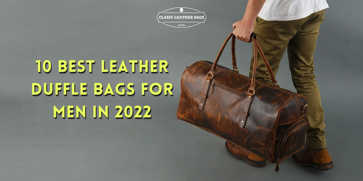 Lightweight Luxury Leather Duffel Bag for Men - Day Bag