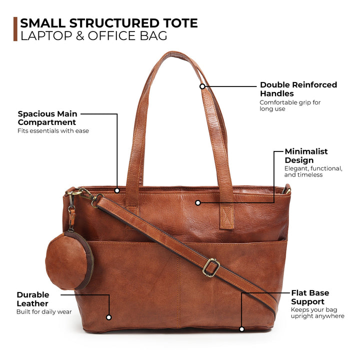 Daily Leather Market Tote - Brown