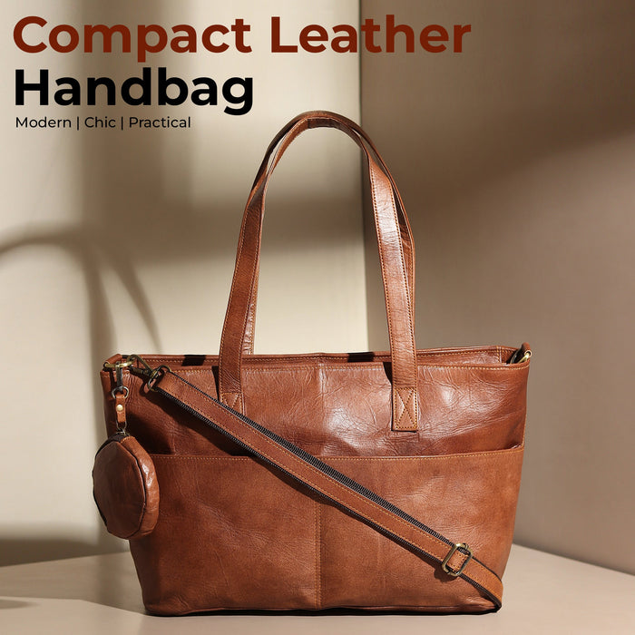 Daily Leather Market Tote - Brown