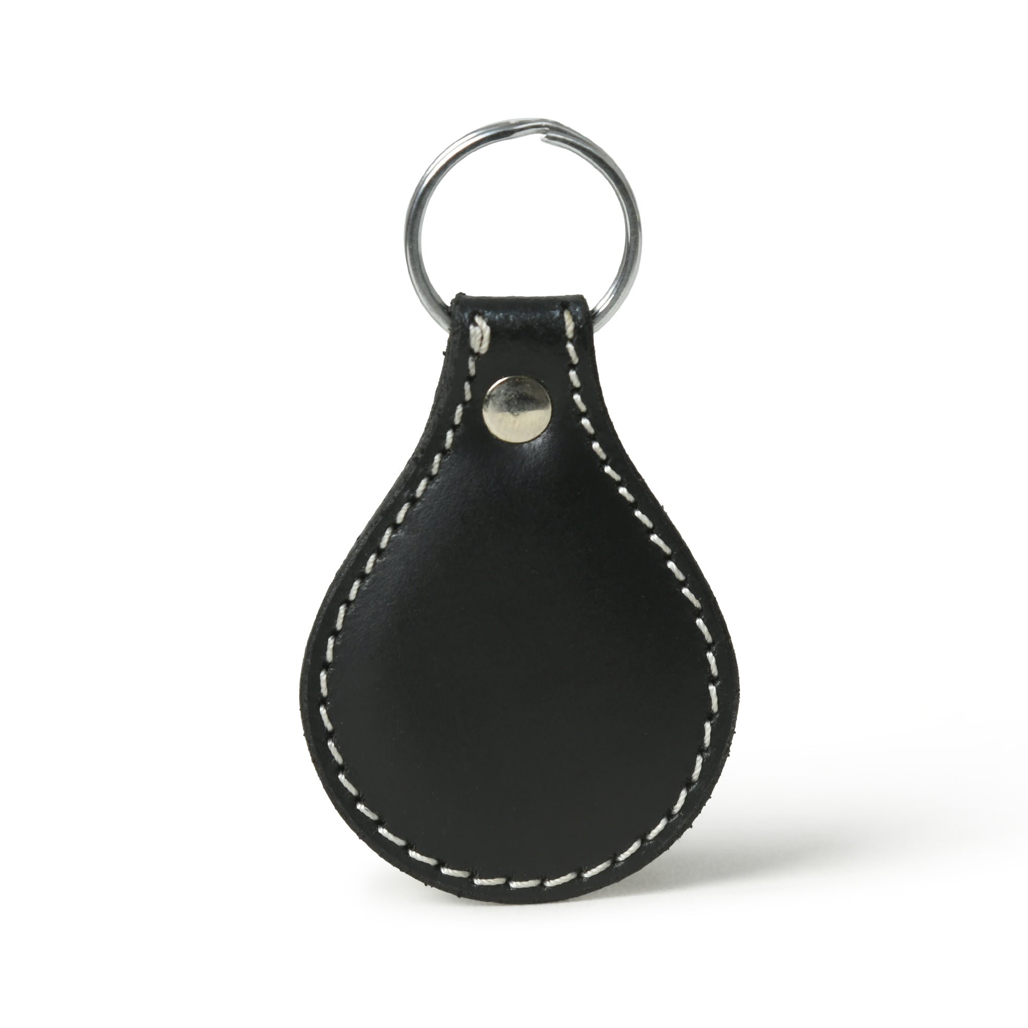 Classic Genuine Black Leather Keychain, Durable Key Holder for Men