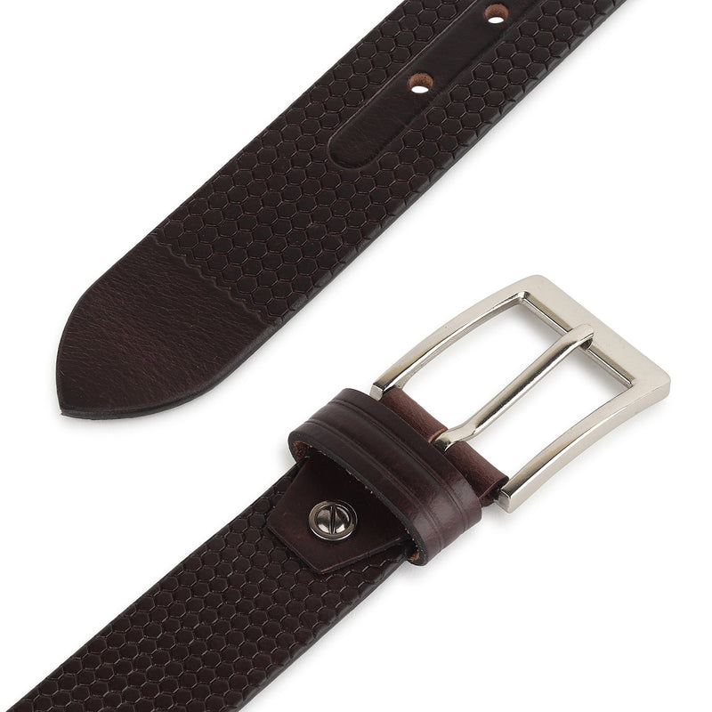 Bison Dark Brown Leather Belt