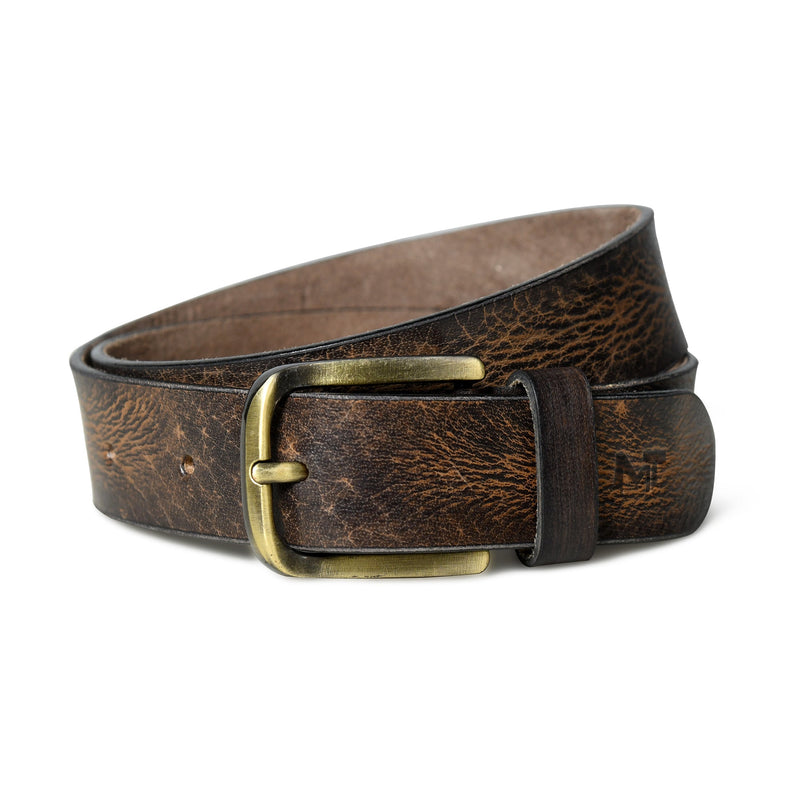 Ceinture en cuir marron foncé Eden pour homme