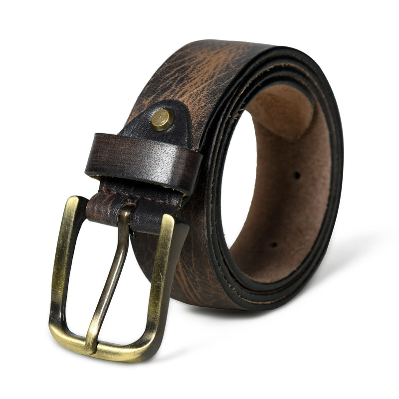 Ceinture en cuir marron foncé Eden pour homme