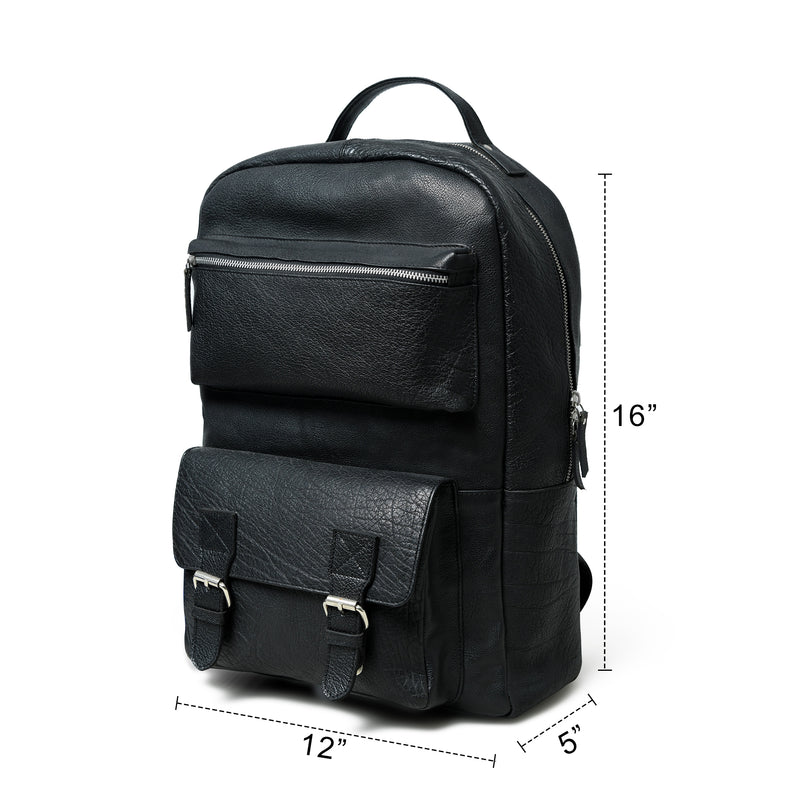 big black leather backpack 16 Inch Black Leather Office Buffalo Backpack 2.0 – Premium Genuine Leather, Spacious, Durable & Perfect for Work or Travel