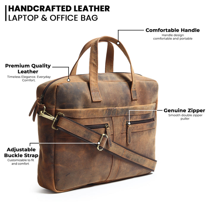 Manhattan Leather Office Briefcase