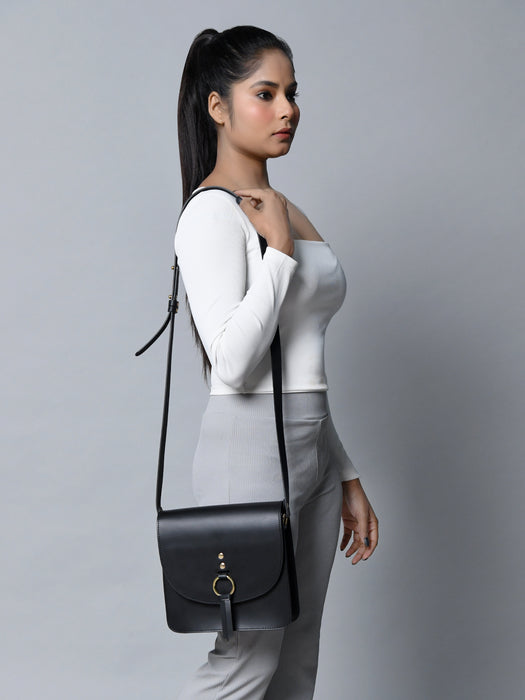 Divine Black Elegance Crossbody Bag