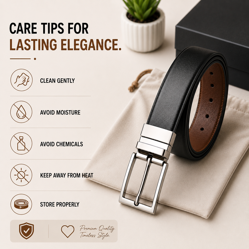 Classic Formal Reversible Leather Belt - Black & Brown
