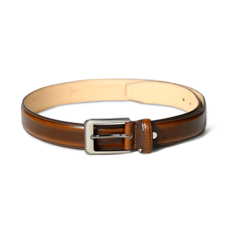 Ceinture en cuir marron noyer Eclipse