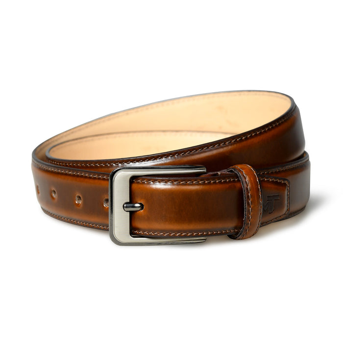 Eclipse Walnut Brown Leather Belt