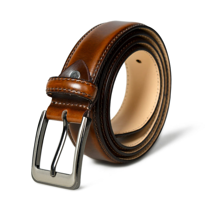 Eclipse Walnut Brown Leather Belt