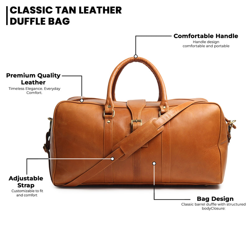 classic travel bag for men Port Blair Leather Duffle Travel Bag