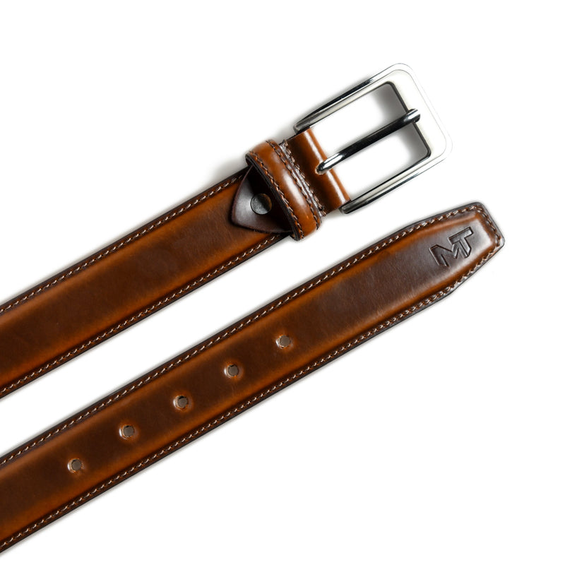 Ceinture en cuir marron noyer Eclipse