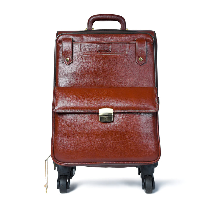 Leather Carry-On Trolly Bag