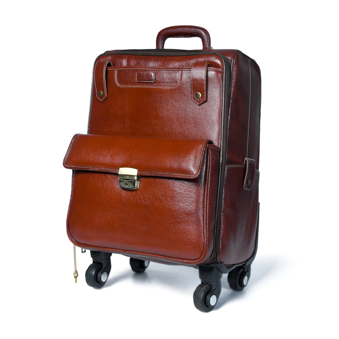 Leather Carry-On Trolly Bag