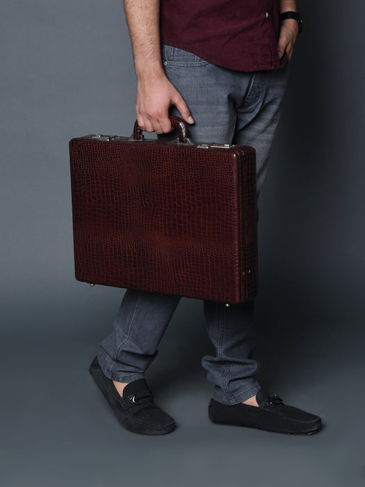 Executive Croco Leather Briefcase/Suitcase
