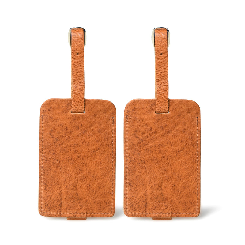 Tan Leather Luggage Tags Set