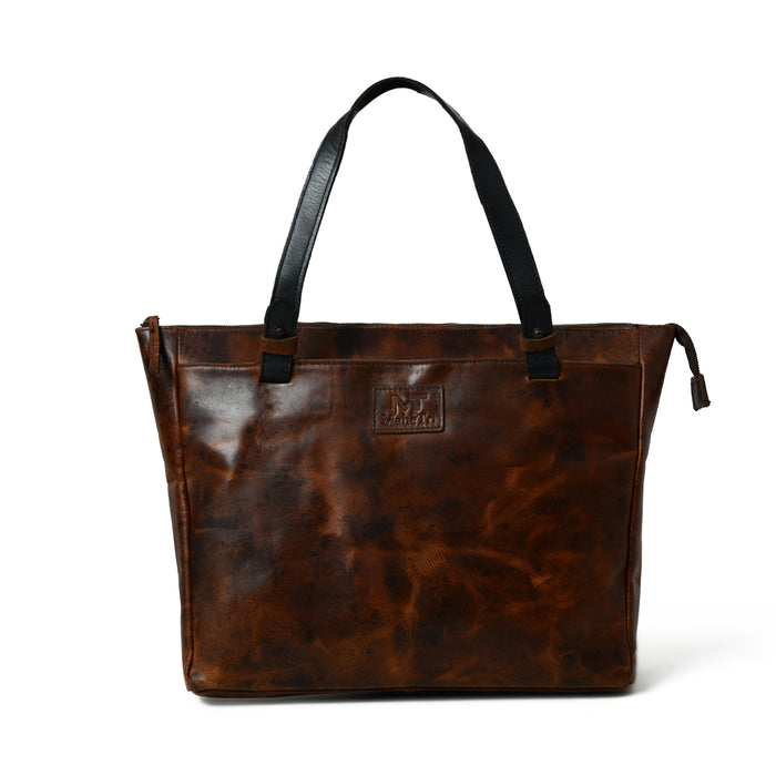 Portland Leather Tote with Zipper