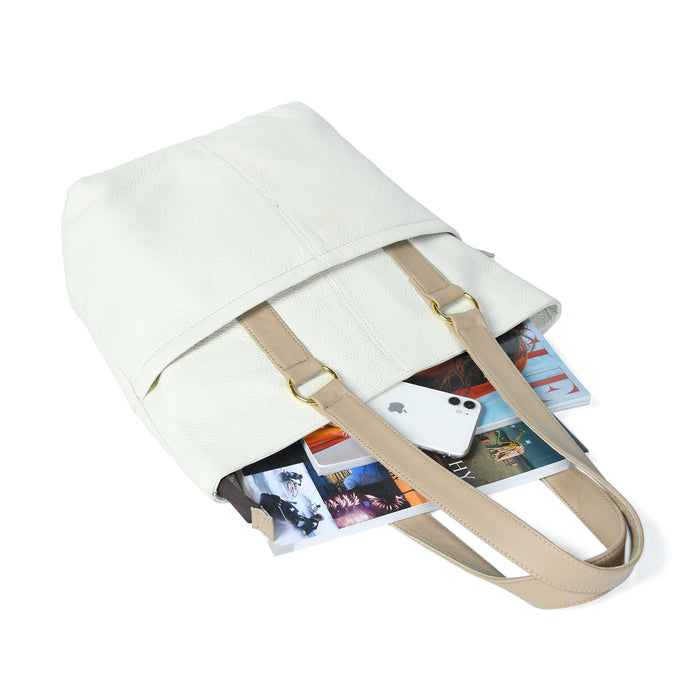 The Ivory Leather Tote