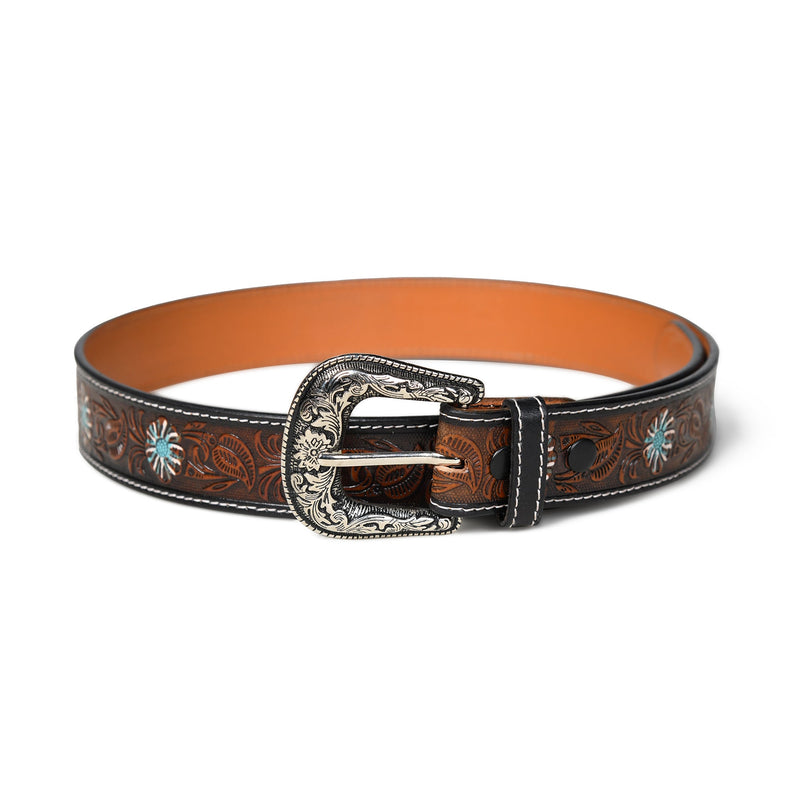 Ceinture en cuir style western antique
