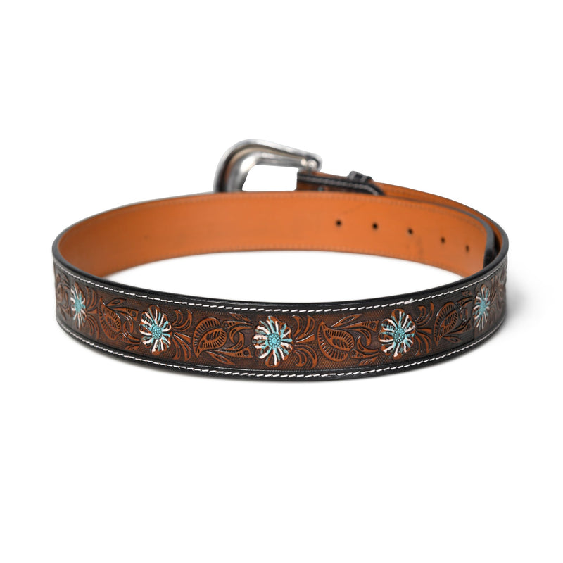 Ceinture en cuir style western antique
