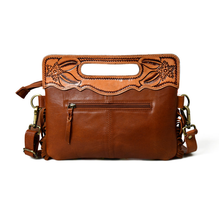 Western Leather Clutch Tooling Purse