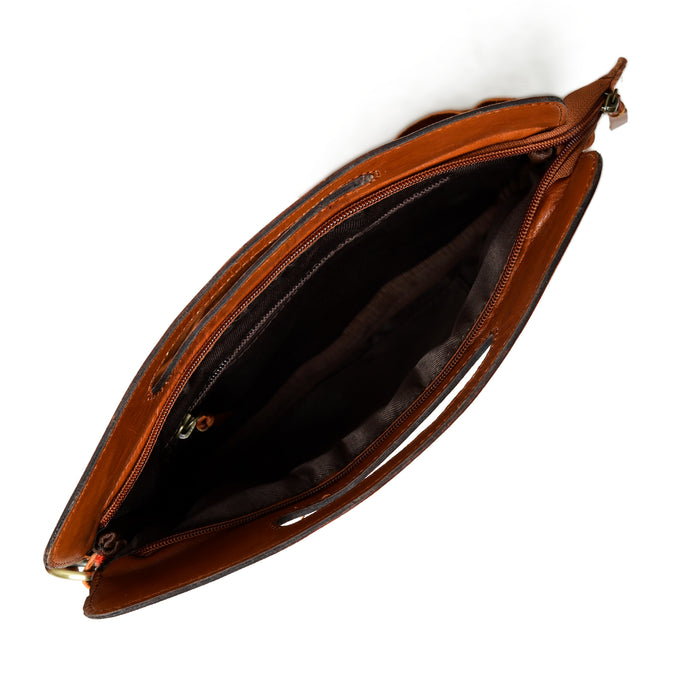 Western Leather Clutch Tooling Purse