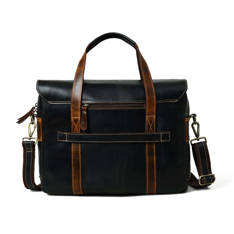 best men's work travel bag Top Handle Office Travel Leather Briefcase Messenger Bag — Classy Leather Bags