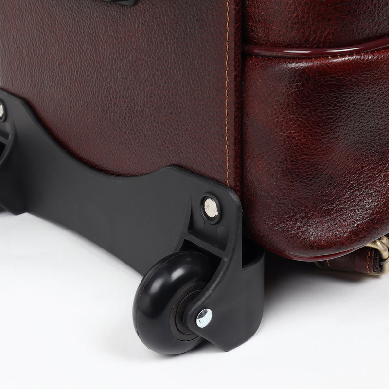 Brown Trolley Leather Backpack