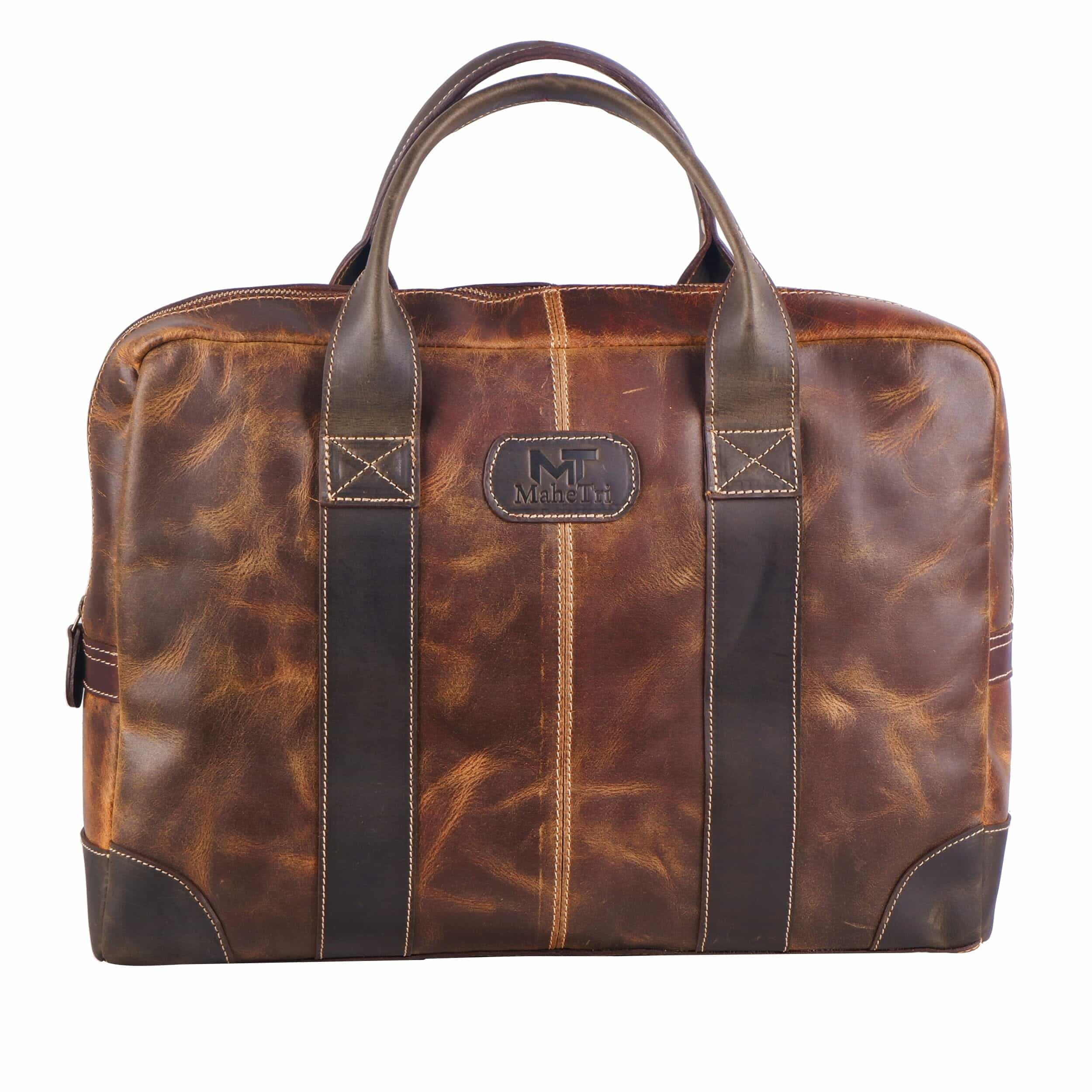 MaheTri Jefferson Leather Briefcase | Leather Laptop Briefcase