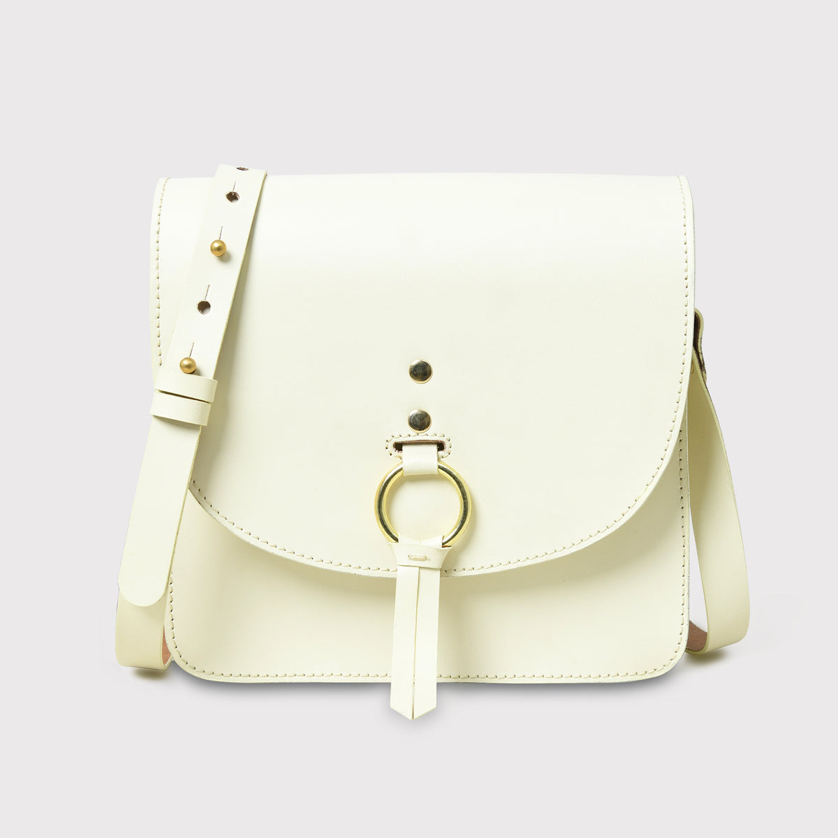 White Leather Crossbody Bag Slim, Stylish Shoulder Purse for