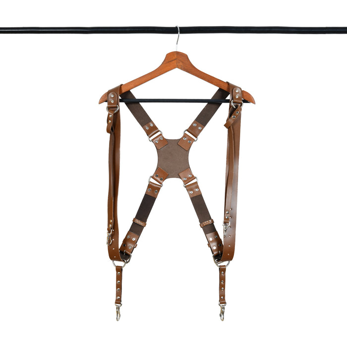 Double Camera Strap Harness- Brown