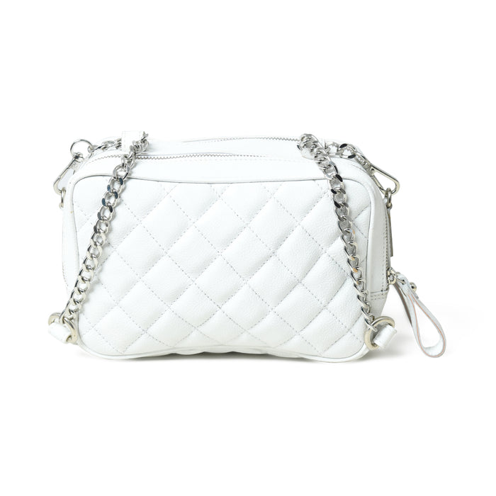 Mini Quilted Crossbody Bag, White