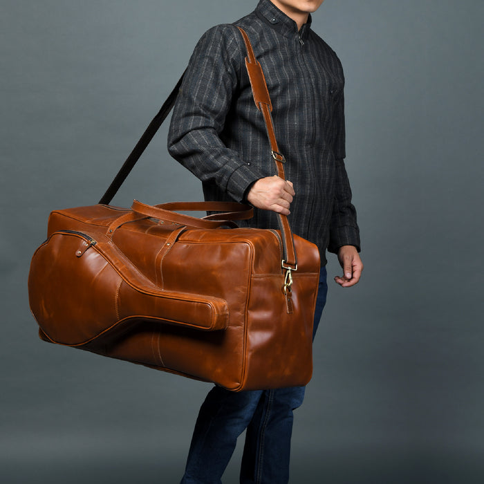 Buffalo Leather Tennis Duffle Bag