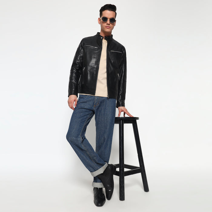 City Rider Black Leather Jacket
