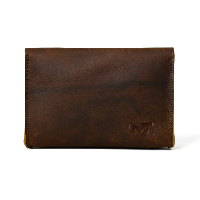 Chic Cocoa Leather Women's Clutch