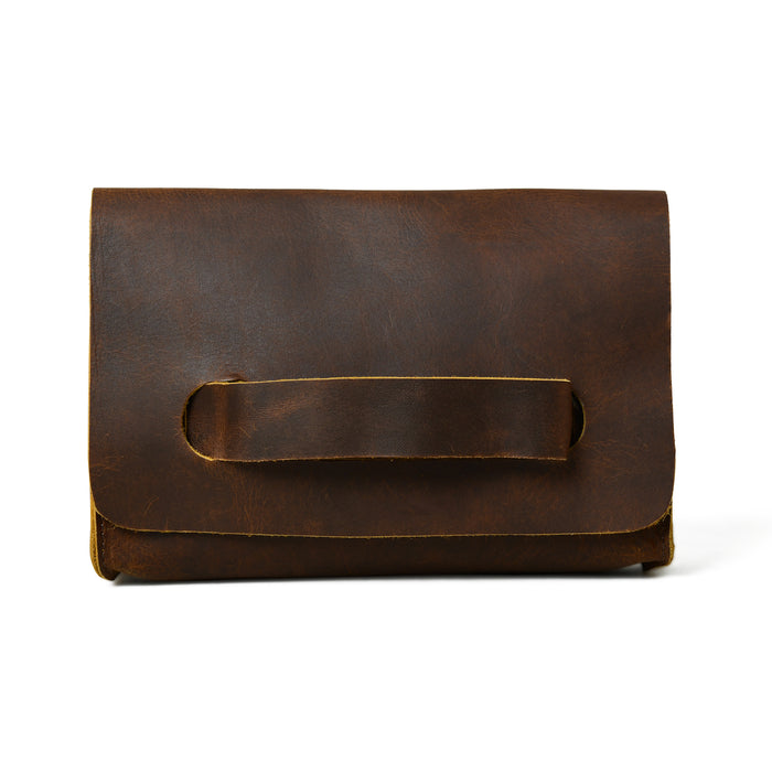 Chic Cocoa Leather Women's Clutch