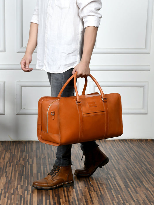 Metro Flair Tan Solid Duffel