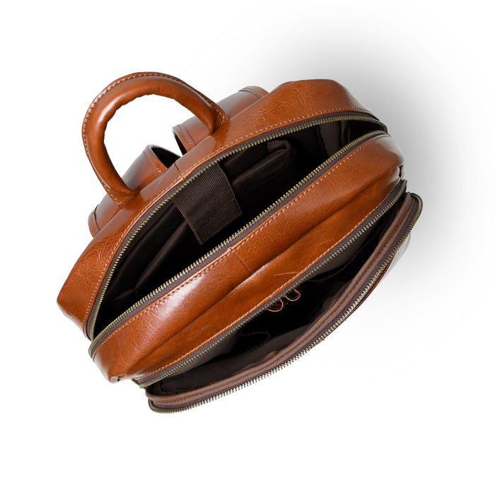 Luxury Italian Leather Backpack 16 Inch Premium Finish, Tan — Classy ...