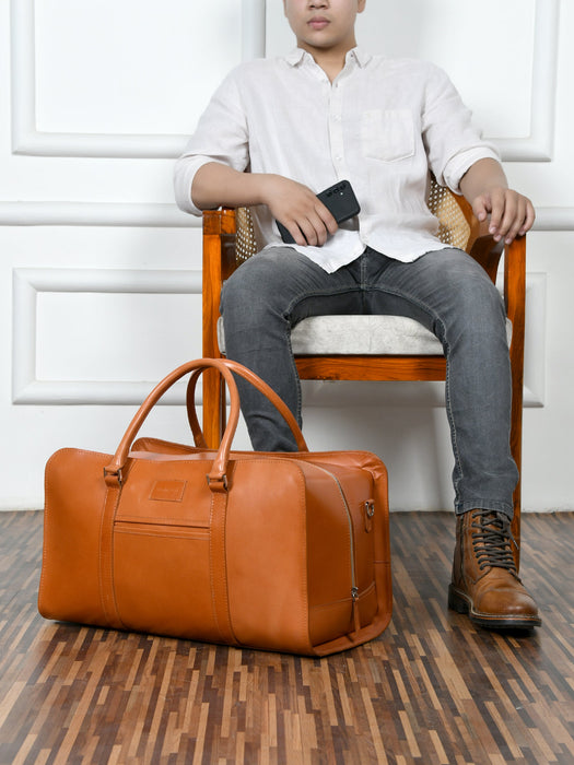 Metro Flair Tan Solid Duffel