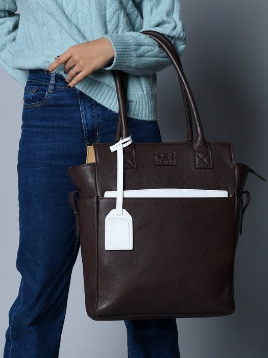 Chestnut Charm Brown Leather Tote