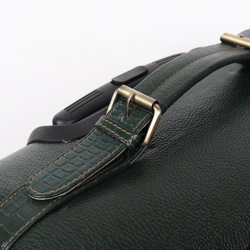 Horizon Leather Trolley Suitcase, Green