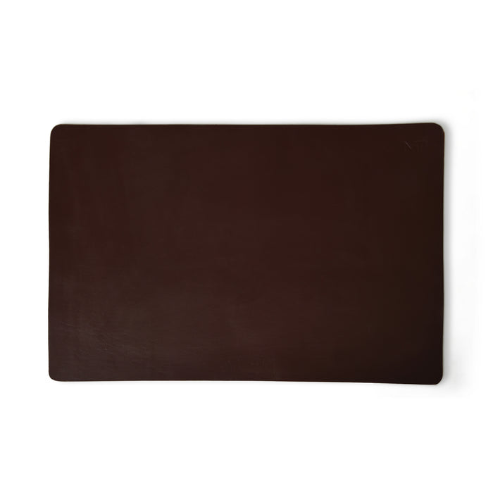 Espresso Elegance Leather Desk Mat + Mouse Pad