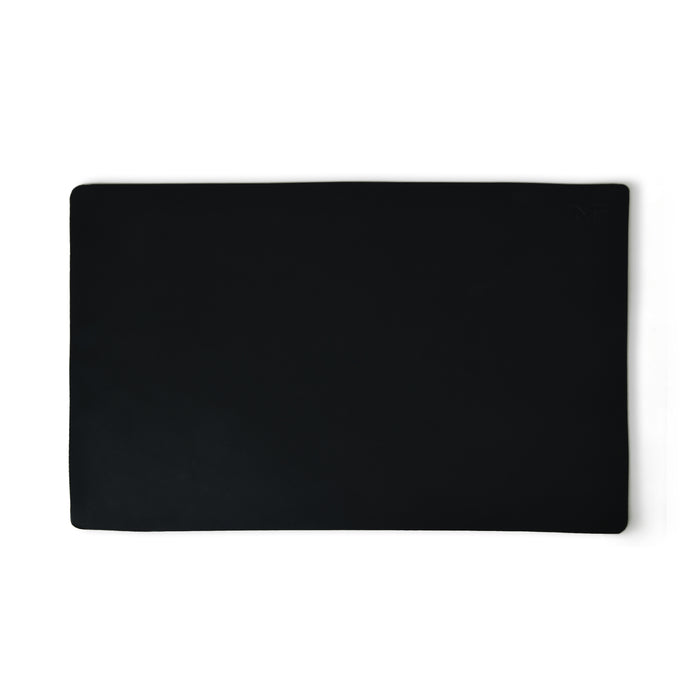 Noir Opulence Black Leather Desk Mat + Mouse Pad