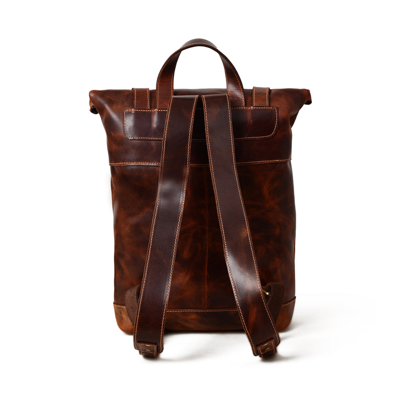 Brauner Saddleback-Rucksack – Rolltop