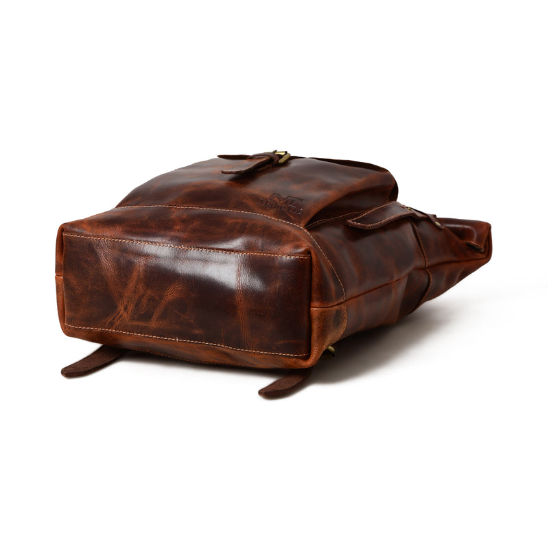 Brauner Saddleback-Rucksack – Rolltop