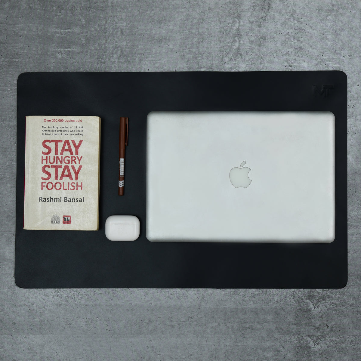 Premium Leather Black Office Desk Pad Set for Laptop, Keyboard & Mouse ...