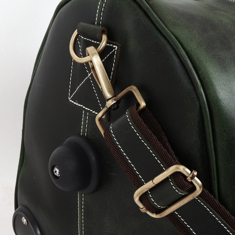 Green Leather Trolley Bag 44L