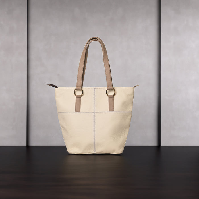 The Ivory Leather Tote